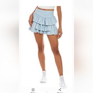 NWT! Kerrick, light blue,faux leather miniskirt! Sz.S